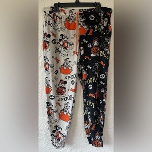 DISNEY MICKEY MOUSE Spooky Halloween Women’s Pajama Lounge Pocket Pants Size L